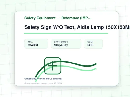 Safety Sign W/O Text, Aldis Lamp 150X150Mm - Safety Equipment — Reference (IMPA) - IMPA 334081 - UOM PCS