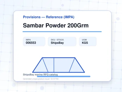 Sambar Powder 200Grm - Provisions — Reference (IMPA) - IMPA 006553 - UOM KGS