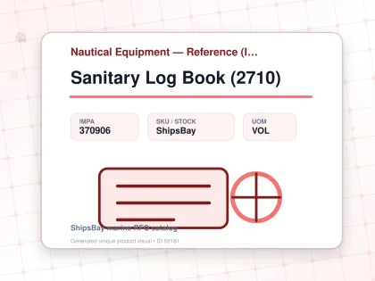 Sanitary Log Book (2710) - Nautical Equipment — Reference (IMPA) - IMPA 370906 - UOM VOL