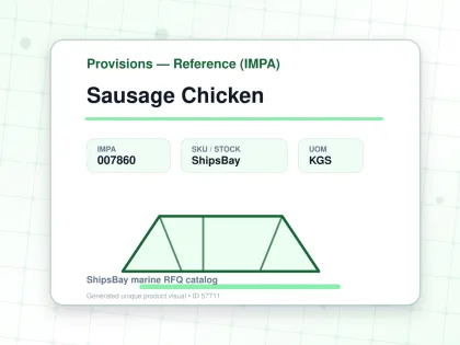 Sausage Chicken - Provisions — Reference (IMPA) - IMPA 007860 - UOM KGS