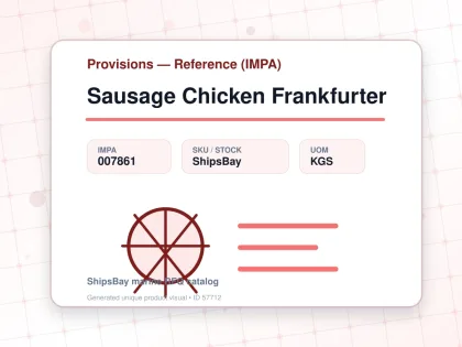 Sausage Chicken Frankfurter - Provisions — Reference (IMPA) - IMPA 007861 - UOM KGS