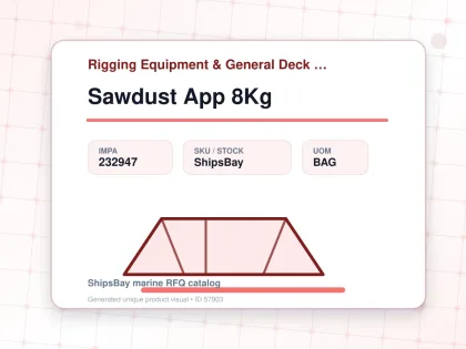 Sawdust App 8Kg - Rigging Equipment & General Deck Items — Reference (IMPA) - IMPA 232947 - UOM BAG