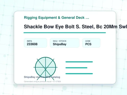 Shackle Bow Eye Bolt S. Steel, Bc 20Mm Swl 2.5Ton - Rigging Equipment & General Deck Items — Reference (IMPA) - IMPA 233608 - UOM PCS