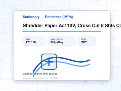 Shredder Paper Ac110V, Cross Cut 8 Shts Capacity - Stationery — Reference (IMPA) - IMPA 471018 - UOM SET