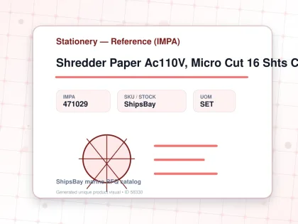 Shredder Paper Ac110V, Micro Cut 16 Shts Capacity - Stationery — Reference (IMPA) - IMPA 471029 - UOM SET