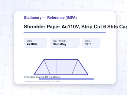 Shredder Paper Ac110V, Strip Cut 6 Shts Capacity - Stationery — Reference (IMPA) - IMPA 471007 - UOM SET