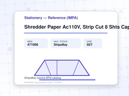 Shredder Paper Ac110V, Strip Cut 8 Shts Capacity - Stationery — Reference (IMPA) - IMPA 471008 - UOM SET