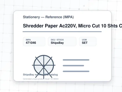 Shredder Paper Ac220V, Micro Cut 10 Shts Capacity - Stationery — Reference (IMPA) - IMPA 471046 - UOM SET