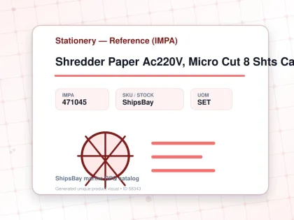 Shredder Paper Ac220V, Micro Cut 8 Shts Capacity - Stationery — Reference (IMPA) - IMPA 471045 - UOM SET