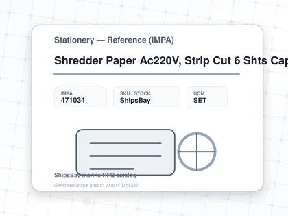 Shredder Paper Ac220V, Strip Cut 6 Shts Capacity - Stationery — Reference (IMPA) - IMPA 471034 - UOM SET