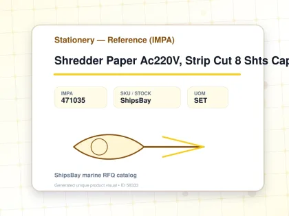 Shredder Paper Ac220V, Strip Cut 8 Shts Capacity - Stationery — Reference (IMPA) - IMPA 471035 - UOM SET