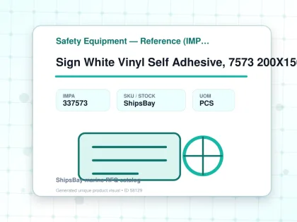 Sign White Vinyl Self Adhesive, 7573 200X150Mm Caution Wetdeck - Safety Equipment — Reference (IMPA) - IMPA 337573 - UOM PCS
