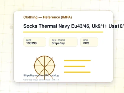 Socks Thermal Navy Eu43/46, Uk9/11 Usa10/12 - Clothing — Reference (IMPA) - IMPA 190390 - UOM PRS