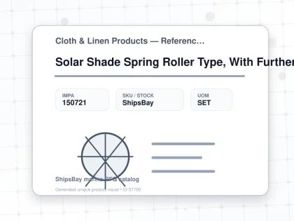 Solar Shade Spring Roller Type, With Further Detail - Cloth & Linen Products — Reference (IMPA) - IMPA 150721 - UOM SET