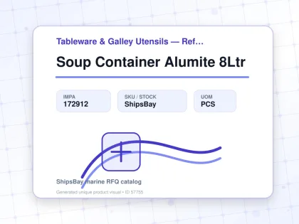 Soup Container Alumite 8Ltr - Tableware & Galley Utensils — Reference (IMPA) - IMPA 172912 - UOM PCS