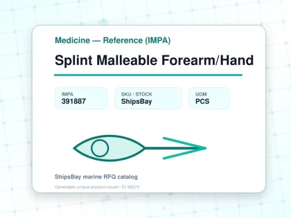 Splint Malleable Forearm/Hand - Medicine — Reference (IMPA) - IMPA 391887 - UOM PCS