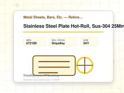 Stainless Steel Plate Hot-Roll, Sus-304 25Mm 4X8Feet - Metal Sheets, Bars, Etc. — Reference (IMPA) - IMPA 672189 - UOM SHT