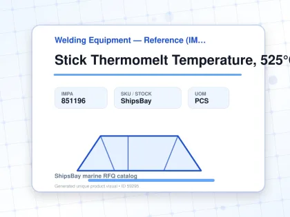 Stick Thermomelt Temperature, 525°C - Welding Equipment — Reference (IMPA) - IMPA 851196 - UOM PCS