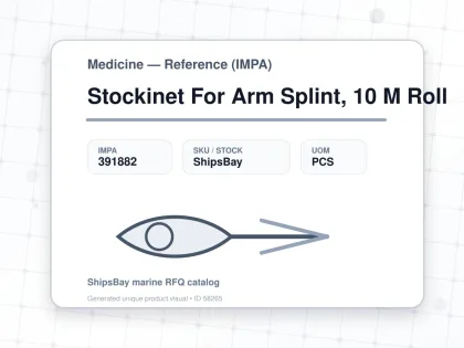 Stockinet For Arm Splint, 10 M Roll - Medicine — Reference (IMPA) - IMPA 391882 - UOM PCS