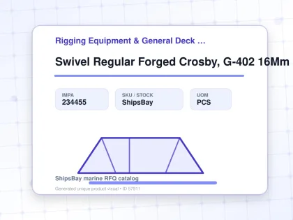 Swivel Regular Forged Crosby, G-402 16Mm - Rigging Equipment & General Deck Items — Reference (IMPA) - IMPA 234455 - UOM PCS