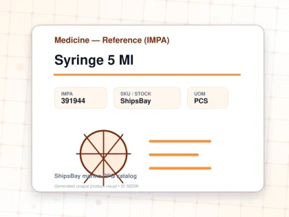 Syringe 5 Ml - Medicine — Reference (IMPA) - IMPA 391944 - UOM PCS