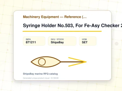 Syringe Holder No.503, For Fe-Asy Checker 26 - Machinery Equipment — Reference (IMPA) - IMPA 871211 - UOM SET