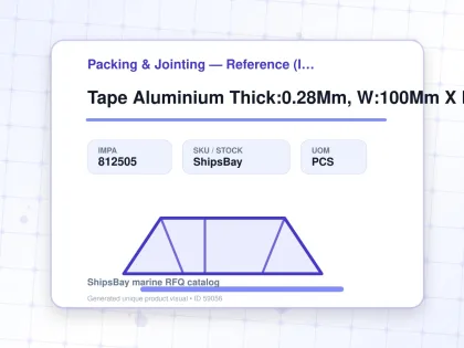 Tape Aluminium Thick:0.28Mm, W:100Mm X L:25 Mtr - Packing & Jointing — Reference (IMPA) - IMPA 812505 - UOM PCS