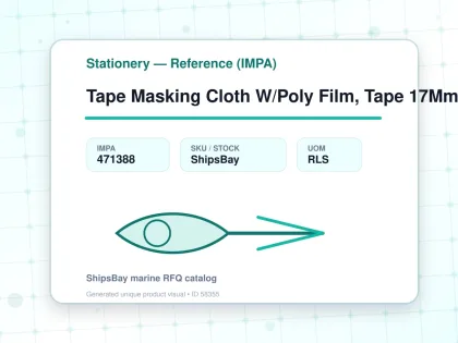 Tape Masking Cloth W/Poly Film, Tape 17Mm Film 1100Mmx25Mtr - Stationery — Reference (IMPA) - IMPA 471388 - UOM RLS