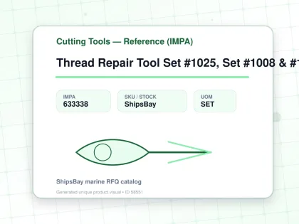Thread Repair Tool Set #1025, Set #1008 & #1000 6'S - Cutting Tools — Reference (IMPA) - IMPA 633338 - UOM SET