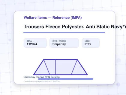 Trousers Fleece Polyester, Anti Static Navy/Yellow L - Welfare Items — Reference (IMPA) - IMPA 112074 - UOM PRS