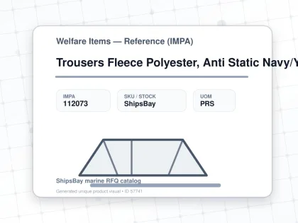 Trousers Fleece Polyester, Anti Static Navy/Yellow M - Welfare Items — Reference (IMPA) - IMPA 112073 - UOM PRS