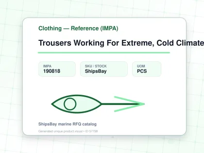 Trousers Working For Extreme, Cold Climate Blue Ll - Clothing — Reference (IMPA) - IMPA 190818 - UOM PCS