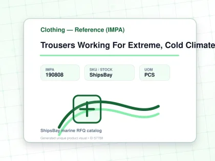 Trousers Working For Extreme, Cold Climate Orange Ll - Clothing — Reference (IMPA) - IMPA 190808 - UOM PCS