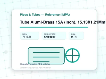 Tube Alumi-Brass 15A (Inch), 15.13X1.21Mm - Pipes & Tubes — Reference (IMPA) - IMPA 711731 - UOM MTR