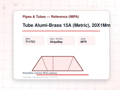 Tube Alumi-Brass 15A (Metric), 20X1Mm - Pipes & Tubes — Reference (IMPA) - IMPA 711721 - UOM MTR
