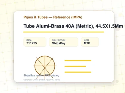 Tube Alumi-Brass 40A (Metric), 44.5X1.5Mm - Pipes & Tubes — Reference (IMPA) - IMPA 711725 - UOM MTR