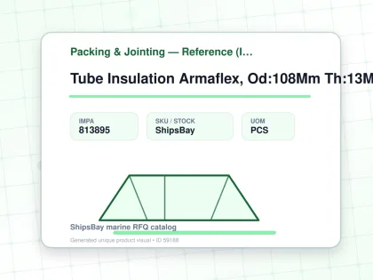 Tube Insulation Armaflex, Od:108Mm Th:13Mm L:2Mtr - Packing & Jointing — Reference (IMPA) - IMPA 813895 - UOM PCS