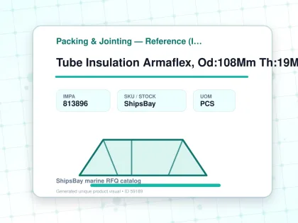 Tube Insulation Armaflex, Od:108Mm Th:19Mm L:2Mtr - Packing & Jointing — Reference (IMPA) - IMPA 813896 - UOM PCS