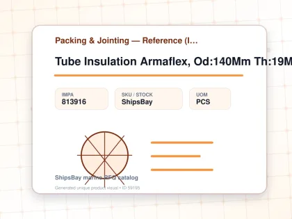 Tube Insulation Armaflex, Od:140Mm Th:19Mm L:2Mtr - Packing & Jointing — Reference (IMPA) - IMPA 813916 - UOM PCS