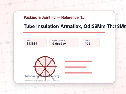 Tube Insulation Armaflex, Od:28Mm Th:13Mm L:2Mtr - Packing & Jointing — Reference (IMPA) - IMPA 813864 - UOM PCS