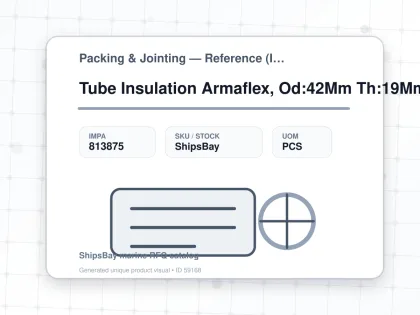 Tube Insulation Armaflex, Od:42Mm Th:19Mm L:2Mtr - Packing & Jointing — Reference (IMPA) - IMPA 813875 - UOM PCS