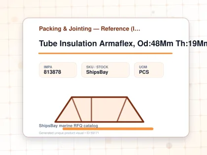 Tube Insulation Armaflex, Od:48Mm Th:19Mm L:2Mtr - Packing & Jointing — Reference (IMPA) - IMPA 813878 - UOM PCS