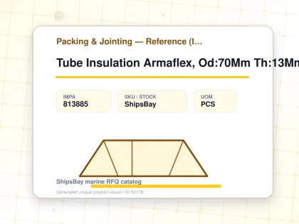 Tube Insulation Armaflex, Od:70Mm Th:13Mm L:2Mtr - Packing & Jointing — Reference (IMPA) - IMPA 813885 - UOM PCS