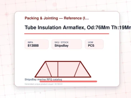 Tube Insulation Armaflex, Od:76Mm Th:19Mm L:2Mtr - Packing & Jointing — Reference (IMPA) - IMPA 813888 - UOM PCS