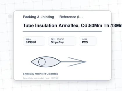 Tube Insulation Armaflex, Od:80Mm Th:13Mm L:2Mtr - Packing & Jointing — Reference (IMPA) - IMPA 813890 - UOM PCS