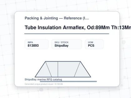Tube Insulation Armaflex, Od:89Mm Th:13Mm L:2Mtr - Packing & Jointing — Reference (IMPA) - IMPA 813893 - UOM PCS