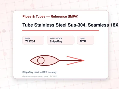 Tube Stainless Steel Sus-304, Seamless 18X1.5Mm - Pipes & Tubes — Reference (IMPA) - IMPA 711234 - UOM MTR