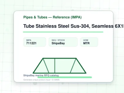 Tube Stainless Steel Sus-304, Seamless 6X1Mm - Pipes & Tubes — Reference (IMPA) - IMPA 711221 - UOM MTR