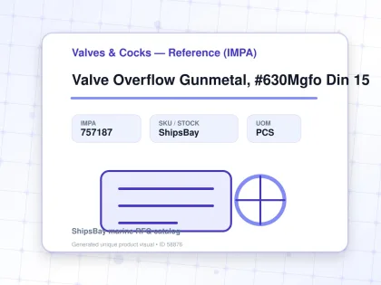Valve Overflow Gunmetal, #630Mgfo Din 15 - Valves & Cocks — Reference (IMPA) - IMPA 757187 - UOM PCS