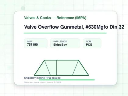 Valve Overflow Gunmetal, #630Mgfo Din 32 - Valves & Cocks — Reference (IMPA) - IMPA 757190 - UOM PCS